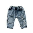 thumbnail image 1 of Coduop Toddler Baby Kids Girl Denim Pants High Waist Ripped Jeans Hole Trousers 1-5 Years, 1 of 6