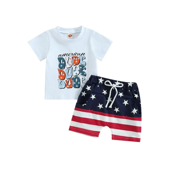 Coduop Toddler Boys Summer Outfit Sets White Short Sleeve Tops and Shorts Two-Piece Clothes Set
