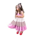 thumbnail image 1 of Coduop Toddler Girl Striped Maxi Dress Tie-Up Straps A-line Dress with Headband 2-7 Years, 1 of 9