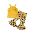 thumbnail image 1 of Coduop Toddler Girls 2Pcs Outfit Set,Halter Neck Tops and Long Pants Two-piece Clothes Set, 1 of 9