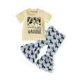 thumbnail image 1 of Coduop Toddler Girls Summer Clothes Kids Short Sleeve T-Shirt + Animal Long Pants Outfit Set, 1 of 9