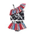 thumbnail image 1 of Coduop Toddler Girls Two Piece Swimsuits Cow Print Ruffle Bikini Set Beachwear Summer Bathing Suits, 1 of 8