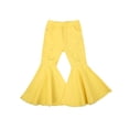 thumbnail image 1 of Coduop Toddler Kid Baby Girls Denim Jeans Bell Bottom Flare Pants Trousers 2-7 Years, 1 of 6