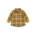 thumbnail image 1 of Coduop Toddler Kids Plaid Shirt Jacket Long Sleeve Lapel Button Down Cardigan Casual Shirts Blouse, 1 of 7
