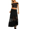thumbnail image 1 of Coduop Women 2 Piece Long Skirt Outfit Set Off Shoulder Tube Top and Bodycon Midi Skirt 2Pcs Suit, 1 of 9