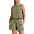 thumbnail image 1 of Coduop Women 2 Piece Outfits Lounge Sets Two Piece Shorts Crop Tops Clothes Beach Set, 1 of 6