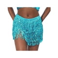 thumbnail image 1 of Coduop Women Belly Skirt,Sequined Fringe Miniskirt,Mini Skirt for Dance Performance,Rave Party, 1 of 9