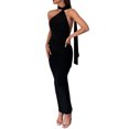 thumbnail image 1 of Coduop Women Elegant Backless Long Dress Bandage Lace Up Halter Bodycon Sleeveless Party Dresses, 1 of 8
