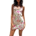 thumbnail image 1 of Coduop Women Floral Spaghetti Straps Sundress Lace Backless Beach Mini Short Dresses, 1 of 6
