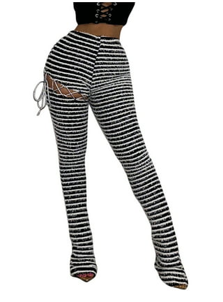 Women's Tall Athletic Stripe Pants in Black & White