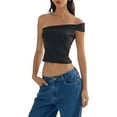 thumbnail image 1 of Coduop Women One Shoulder Top Backless Sleeveless Slim Fit Crop Tank Going Out, 1 of 9