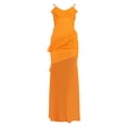 thumbnail image 1 of Coduop Women Ruffle Bodycon Long Dress Spaghetti Strap Solid Color Party Dress Summer Mesh Dress, 1 of 6