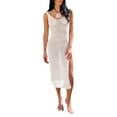 thumbnail image 1 of Coduop Women Sleeveless Swimsuit Cover Up Beach Bikini Cover Up Side Split Knitted Beach Dress, 1 of 9
