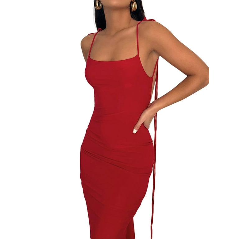 Bandage Spaghetti Straps Solid Color Sleeveless Bodycon Dresses Bandage Spaghetti Straps Solid Color Sleeveless Bodycon Dresses