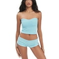 thumbnail image 1 of Coduop Women Summer 2PCS Outfit Set Sleeveless Backless Tube Tops and Shorts,Two Piece, 1 of 5