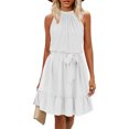 thumbnail image 1 of Coduop Women Summer Casual Short Dress Sleeveless Flowy A-Line High Waist Dress, 1 of 5