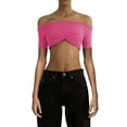 thumbnail image 1 of Coduop Women Twist Knot Front Knit Bandeau Tube Top Sleeveless Off Shoulder Strapless Cropped Crop, 1 of 3