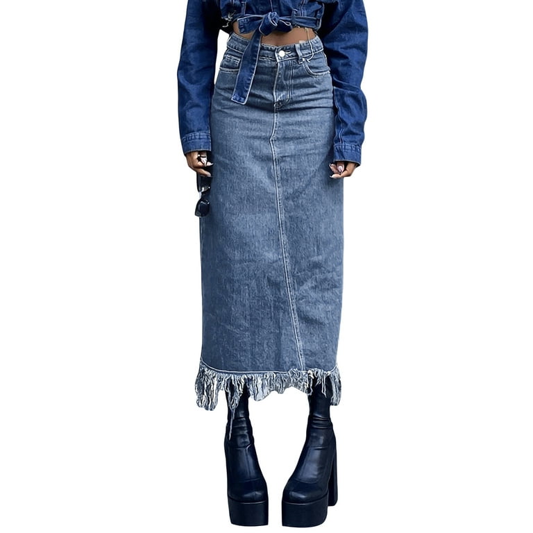 Vintage high waisted jean skirt clearance
