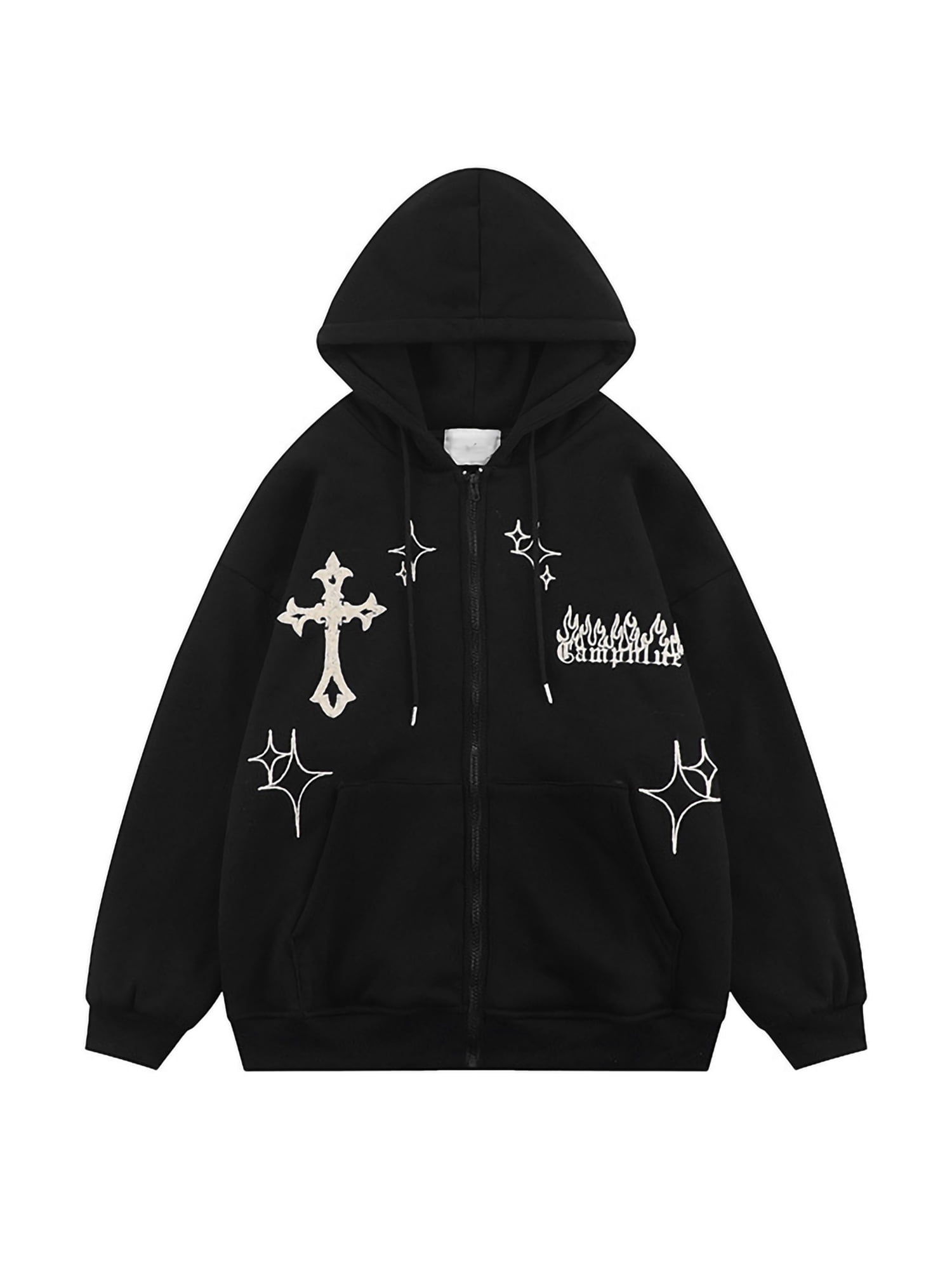Coduop Women Zip Up Hoodie Graphic Oversized Hooded