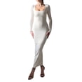 thumbnail image 1 of Coduop Women's Bodycon Long Dress Skinny Tight Fitted Long Sleeve Maxi Dress Sundress, 1 of 5