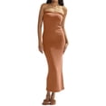 thumbnail image 1 of Coduop Women's Elegant Off Shoulder Bodycon Long Dress Strapless Wrap Chest Backless Maxi Dress, 1 of 7