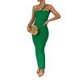 thumbnail image 1 of Coduop Women's One Shoulder Bodycon Long Dress Elegant Sleeveless Backless Ruched Wrapped Dress, 1 of 5
