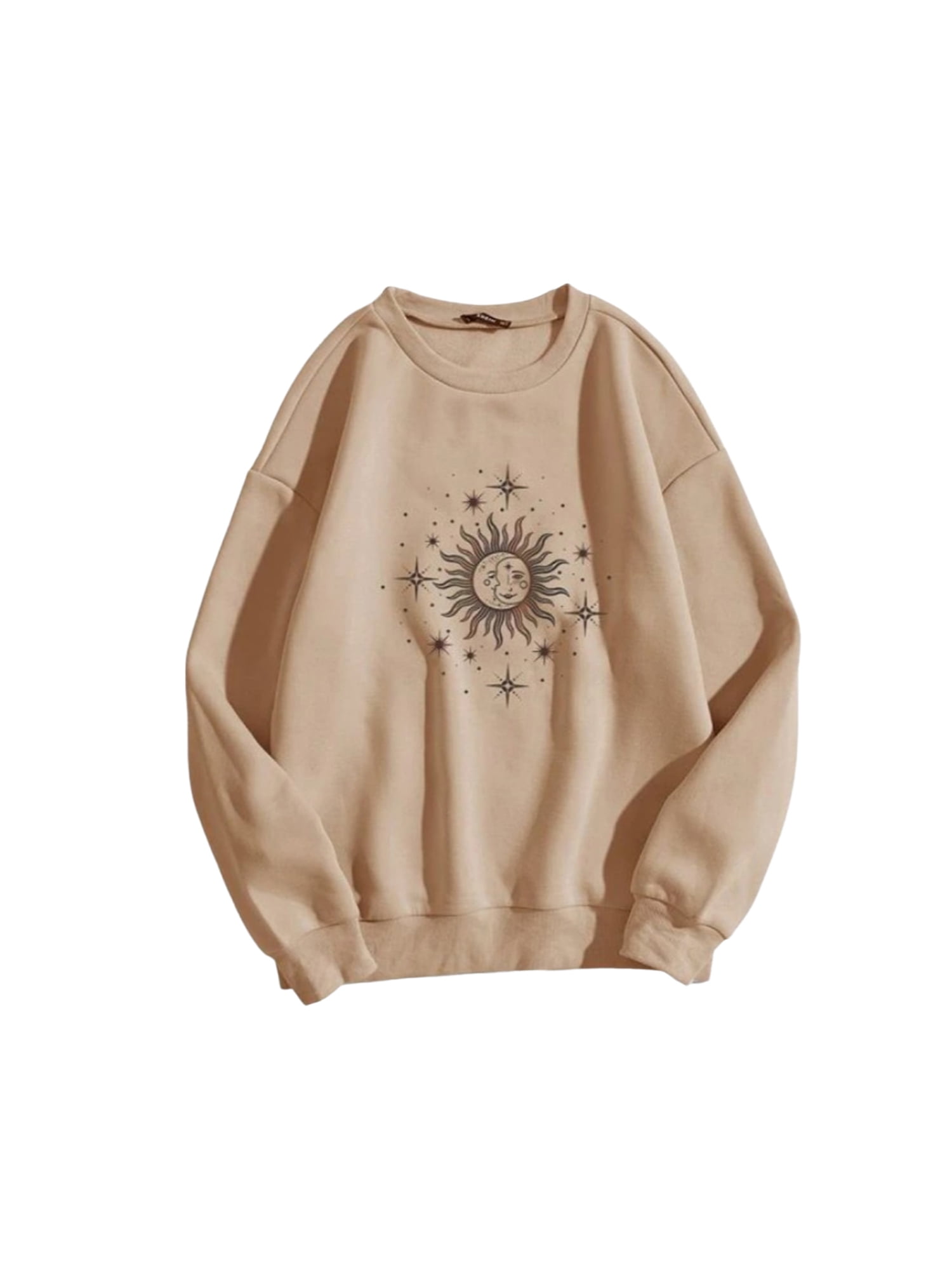 Embroidered Sweatshirt Sun And Moon Sweatshirt Coduop Women's