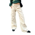thumbnail image 1 of Coduop Womens Cargo Pants with Pockets Outdoor Casual Straight Wide Leg Streetwear Trousers, 1 of 7