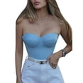 thumbnail image 1 of Coduop Womens Corset Tube Tops,Strapless Boned Bustier Stretchy Bandeau Bustier Crop Tops, 1 of 9