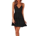 thumbnail image 1 of Coduop Womens Summer Boho Lace Dress Sleeveless Backless Bowknot Mini Dress Vacation Beach Sundress, 1 of 3