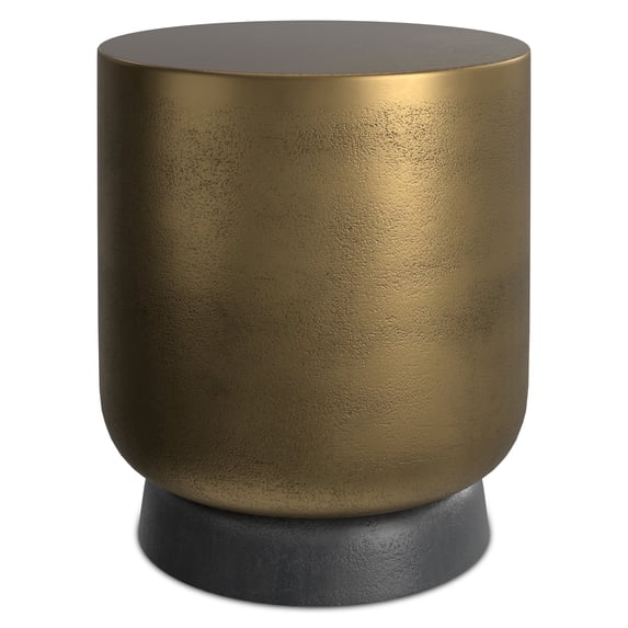 Simpli Home Cody Contemporary 16" Wide Metal Side Table in Antique Brass & Antique Bronze