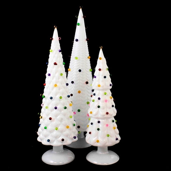 Cody Foster 15.00In Bauble Tree Large White Set, Glass, Holiday Trees Cd3227lw