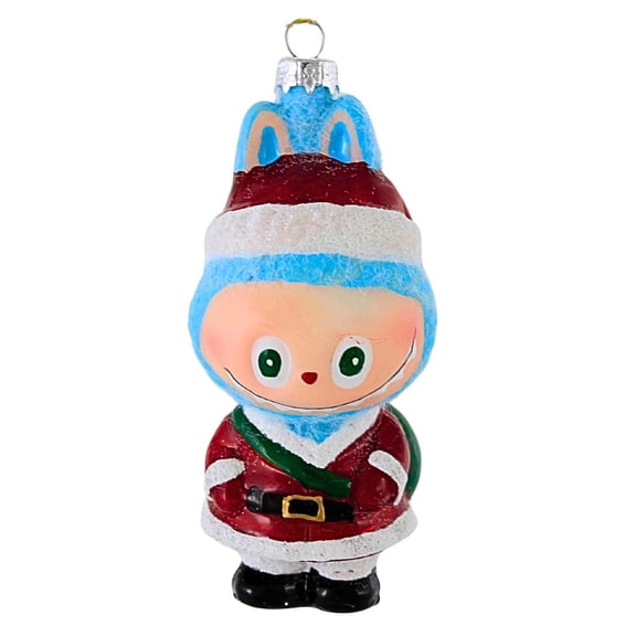 Cody Foster 4.25In Fuzzy Monster Santa, Glass, Mischievous Smile Gl2078