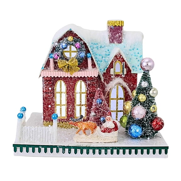 Cody Foster 7.25In Santa Ranch, Cardboard, Sleigh Reindeer Tree Christmas Hou404