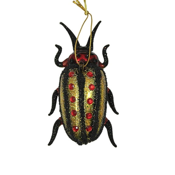 Cody Foster Forest Floor Bugs - 1 Ornament 1.25 Inch, Glass - Insects Creepy Crawly Beetels Go6843 Black