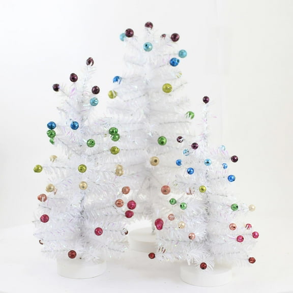 Cody Foster 13.00In White Retro Tree Set/3, Sisal, Christmas Vintage Set Of 3 Multicolored Cd1632w