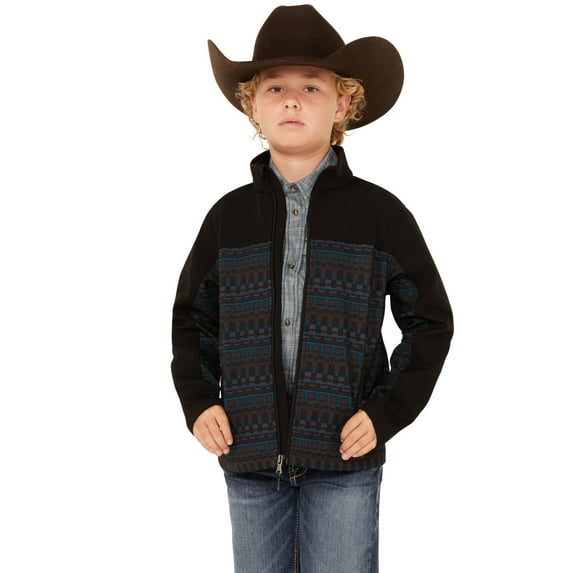Cody James Boys' Color Block Pattern Softshell Jacket - CBHO23O16-BLK X- US