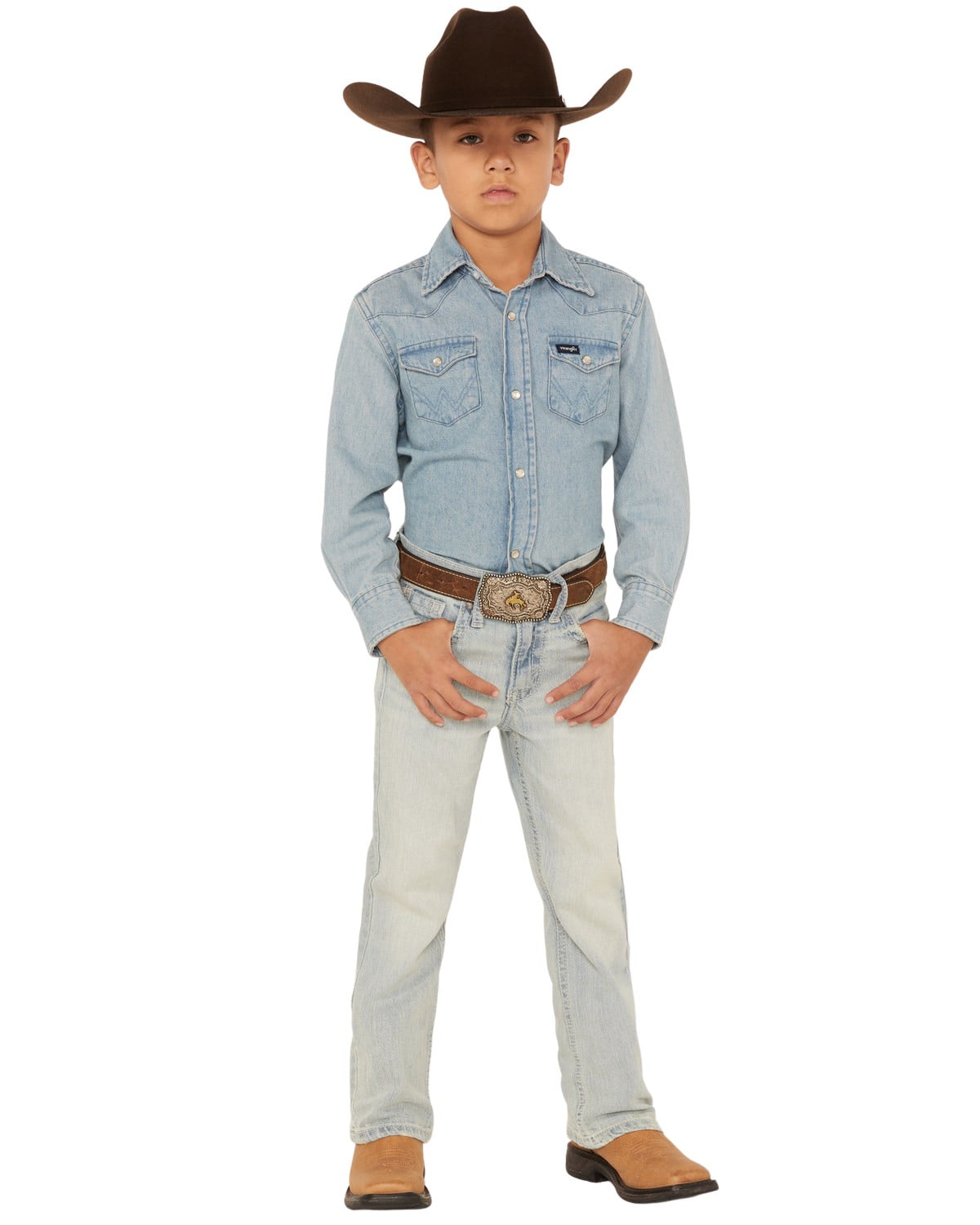 Cody James Boys' Little Light Wash Pioneer Slim Stretch Bootcut Jeans