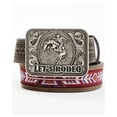 thumbnail image 1 of Cody James Boys' Rodeo Buckle Southwestern Woven Inlay Leather Belt - CJBAFA24BT2-BN 22, 1 of 2