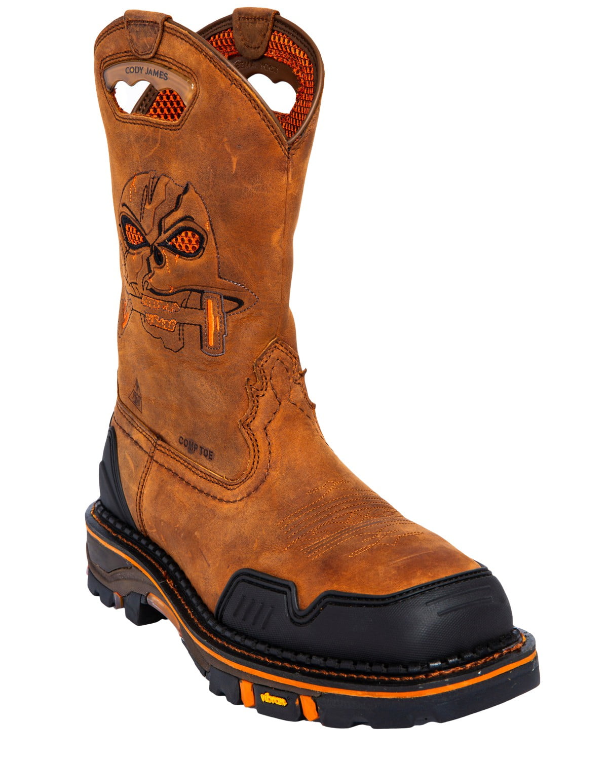 Cody James Decimator Skull Work Boots Mens 9.5 EE Brown Comp Toe DBP-3-B Cody James Boys main image 4