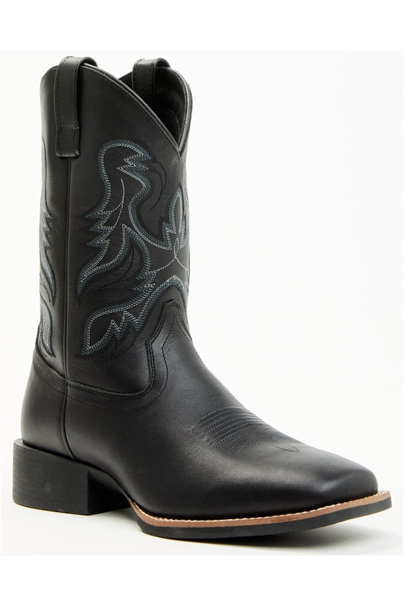Men's Ace&Trade; Western Boot Broad Square Toe Black 9.5 D(M) US