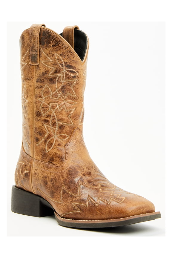 Men's Ace&Trade; Western Boot Broad Square Toe Brown 12 D(M) US