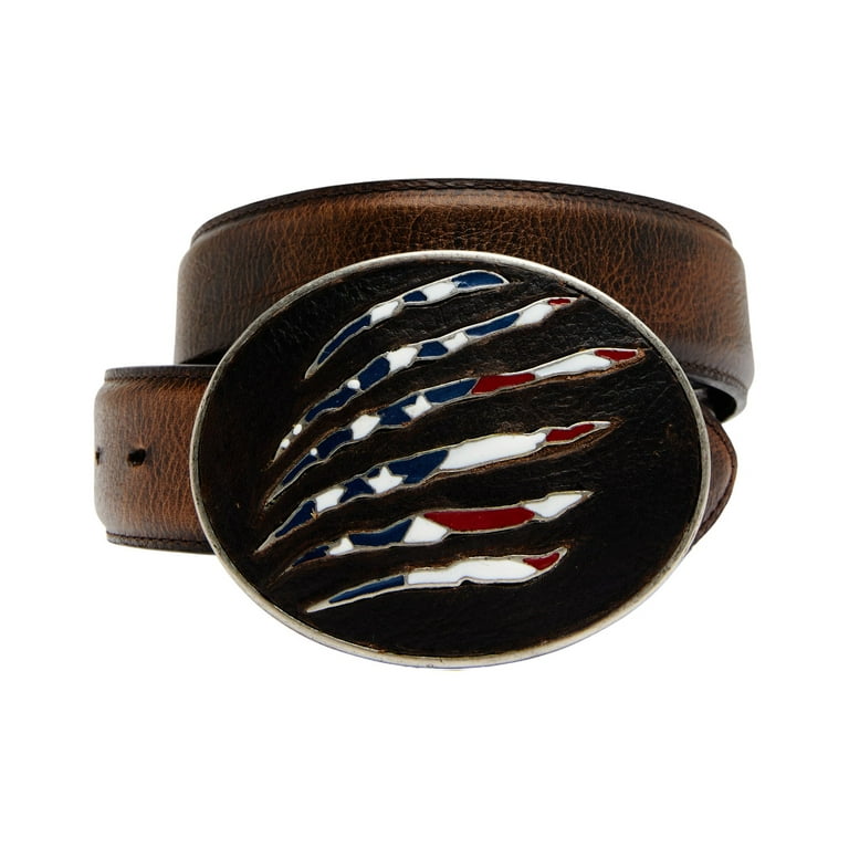 RAW HYD Western Leather Belt for Men (32) at  Men's Clothing