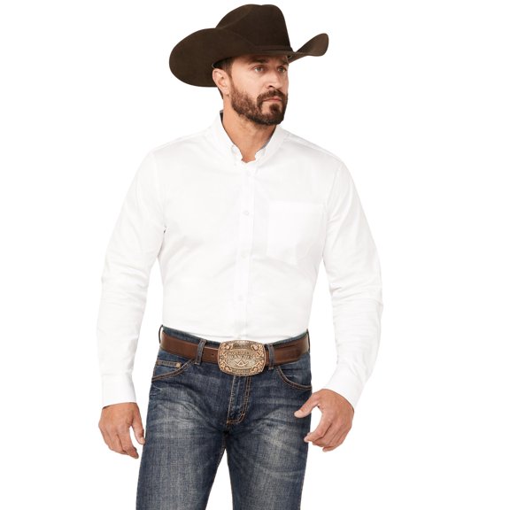 Cody James Men's Men'S Basic Twill Long Sleeve Button-Down Performance - CJFA23W17-B WHT 4X