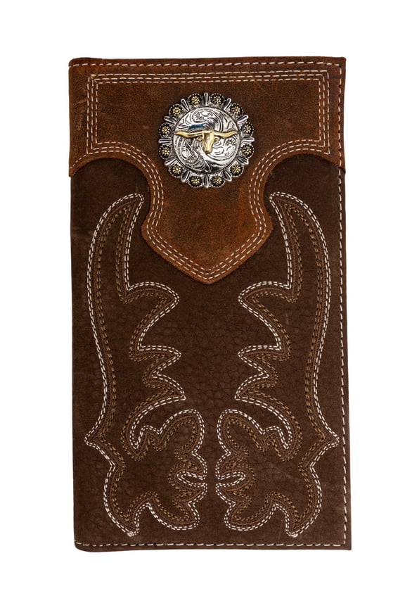 Men's Men'S Boot Stitch Long Horn Leather Checkbook Wallet - CJAHO19WT14 One Size