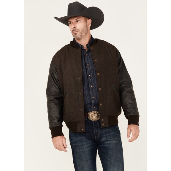 Cody James Men's Brighton Varsity Wool Jacket Brown XX- US