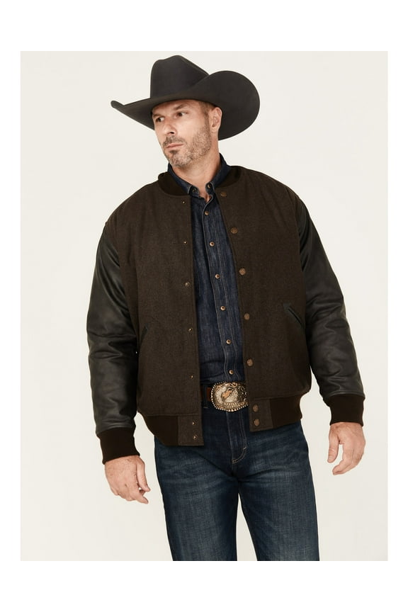 Men's Brighton Varsity Wool Jacket Brown   US