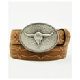 thumbnail image 1 of Cody James Men's Carson Hammered Longhorn Buckle Belt - CJASU25BT5-BN 46, 1 of 2