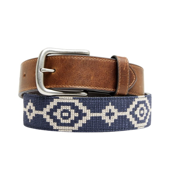 Cody James Men's Clayton Southwestern Cross Stich Leather Belt - CJASP24BT2-BL 36