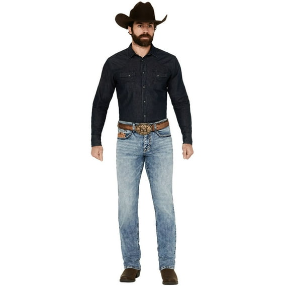 Cody James Men's Clover Leaf Wash Jackson Slim Straight Stretch Denim Jeans - CCHO19J26-LTW 29W x 32L US